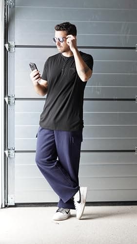 Deyeek Men's Sweatpants Open Bottom Cargo Sweatpants for Men Loose Fit Fleece Lined Sweat Pants Thick Cotton Navy Blue Sweats - Thumbnail 3