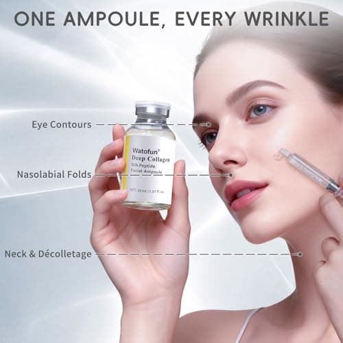 Silk Peptide Intensive Lifting Ampoule, Deep Collagen Silk Peptide Intensive Lifting Serum, Anti Aging Peptides Serum for Face Tightening, Lifting, Smoothing, Hydrating, 60ml/2.03 fl.oz - Thumbnail 6