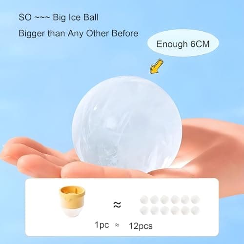Large Ice Cube Tray with Lid - 8 Pack Giant 6cm Round Ice Cube Moulds for Freezer, Leak-Proof Ice Ball Maker for Drinks, Extra Big Ice Cubes for Whisky, Cocktails (4Pack2Y1G1B) - Thumbnail 3