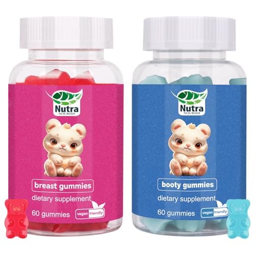 NutraNourish Breast & Butt Curve Gummies Combo Pack for Women, Vitamin A/C/E/B6, Maca Root & Fenugreek Extract, Berry Flavor,120 Count