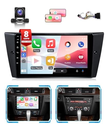 Wadpon 8Core Radio for BMW 328i 335i 325i E90 E91 E92 E93 2005-2011 Stereo Wireless CarPlay Android Auto, 9" Touch Screen for BMW 128i Head Unit BT FM RDS DSP GPS WiFi SWC Camera, 4G+64G No Fiber - Image 1