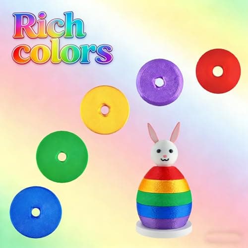 PDUODOU Easter Stacking and Eggs Toy PLA Sensory Montessori Toys Building Blocks for Infant Toddler Early Development - Thumbnail 3