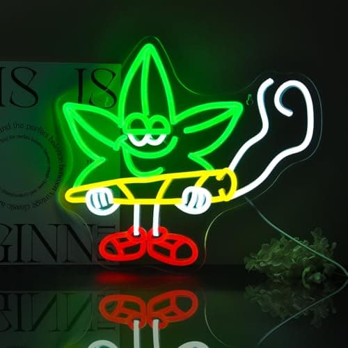 Ebdobgbs Leaf Neon Sign Led Neon Lights Neon Signs for Wall Decor Light Up Sign for Birthday Party Club Gift - Image 1