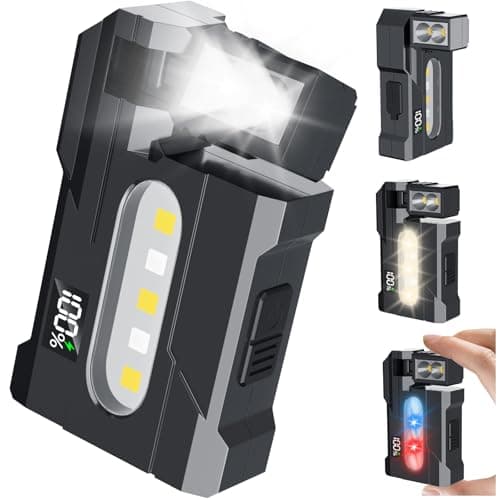 HJKLIUT G5 EDC Flashlight 400 Lumens – Super Bright Rechargeable Mini Light with 180° Rotatable Magnet, 3 Modes Dual Light, IP68 Waterproof, Portable Pocket Light for Outdoor Emergency (Black) - Image 1