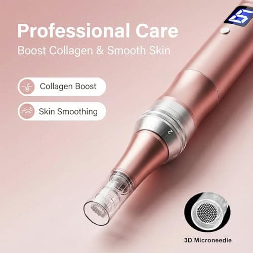 Aaussty Dermapen Microneedling Pen 0.25mm – At-Home Derma Roller Kit for Face & Scalp Care, Electric Pen with 6-Speed Control & LCD Display for Men & Women - Thumbnail 2