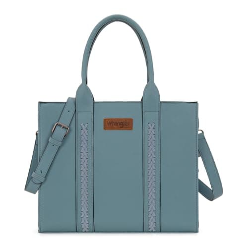 Montana West × Wrangler Large Tote Bag Purses for Women Shoulder Purse Handbag with Pocket Jean Crossbody Bag with Strap WG70-8317-JN - Image 1