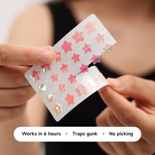 Dazzlook Star Pimple Patch with Salicylic Acid Tea Tree Oil & Centella Asiatica, Hydrocolloid Pimple Stickers Iridescent Colors 96 Pcs 2 Sizes, Cute Star Heart Shaped Zits Blemishes Breakouts Patches - Thumbnail 2