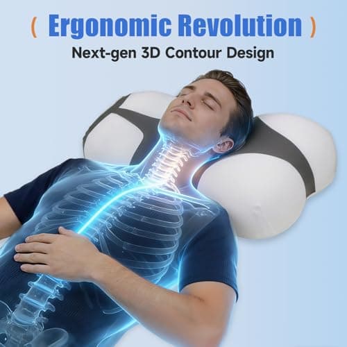 Bespilow Ergonomic Cervical Pillow for Neck Pain Relief,Contoured Memory Foam Neck Pillow,Orthopedic Shoulder Supportfor Side, Back, Stomach Sleepers,Quirky Gift for Audlt - Thumbnail 2