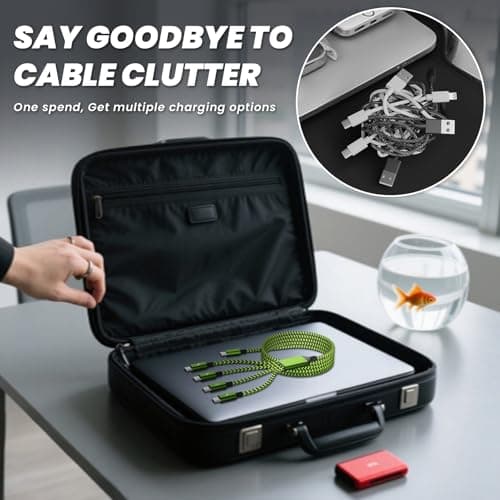 Travel USB C Splitter Multi Charging Cable for Multiple Devices, Fast Charging 4 in 1 Charging Cord, 2Pack 5 FT USB C Phone Charger Cable with 4 Type-C Ports for iPhone 17 Pro Samsung S24 S23 - Thumbnail 6