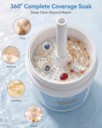 BCOM Jewelry Cleaner, Ring Cleaner pH-Balanced Gentle Formula, Effective Jewelry Cleaner Solution for Gold, Platinum, Diamonds & Most Gemstones, Great for Rings, Necklaces, Bracelets & Earrings (10oz) - Thumbnail 3