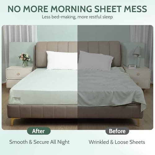 Sheet Holders - Bed Sheet Holders for Corners Heavy Duty Fitted Sheet Holders Keep Sheets Firm & Tight Bed Sheet Grippers Lock Bed Sheets Holders for All Mattress Sizes Bedsheet Clips Easy Setup - Thumbnail 3