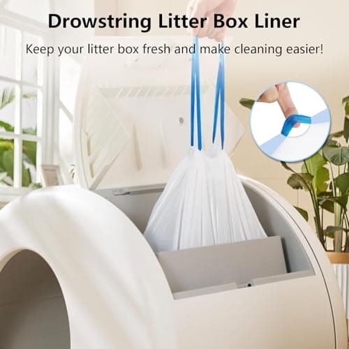120 Count Self-Cleaning Cat Litter Box Liners Bag, Compatible with MeoWant-SCO1 and MeoWant-SCO2, Thick Heavy Duty Drawstring Replacement Cat Litter Box Liners-18"x 12.6" - Thumbnail 2