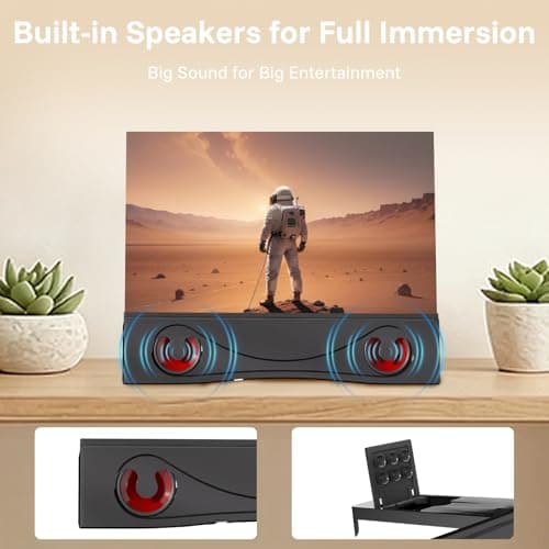 12" Phone Screen Magnifier with Speaker Mini 3D HD Foldable Amplifier for Movies & Gaming-Portable Home Theater Clear Audio,Supports All Smartphones for Family,Seniors,Travel - Thumbnail 6