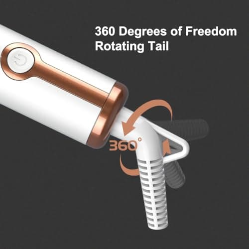 JINRI Automatic Rotating Curling Iron-Beach Waves Curling Wand, Pumped-Up Volume, Portable Hair Curler, 500 Million Ionic, Dual Voltage & Lightweight for Travel, Ceramic Coating, 1 Inch, White - Thumbnail 6