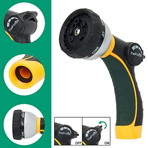 TheFitLife Flexible Metal Garden Hose - Upgrade Leak and Fray Resistant Design, Stainless Steel Water Hose with Solid Fittings and Sprayer Nozzle, Lightweight Kink Free Durable Easy Storage (75 FT) - Thumbnail 6