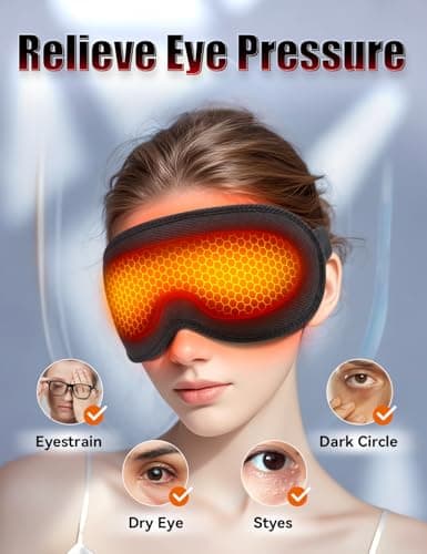 Sleep Mask, EVA BELLE Heated Eye Mask, Electric Sleeping Eye Mask, Warm Eye Compress Mask for Stye Relief, Adjustable Temperature & Timer, Electric Eye Heating Pad for Men Women-Graphene Heating - Thumbnail 5