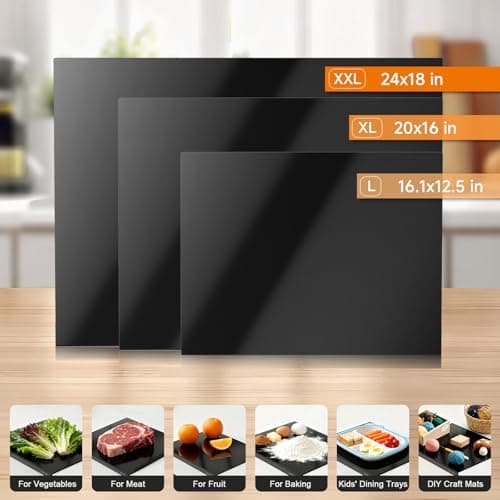 Black Cutting Boards for Kitchen, Large Acrylic Cutting Board with Counter Lip Countertop Protector, Non-Slip Tablas Para Picar Cocina, Kitchen Decor Apartment Essentials House Warming Gifts(24"x18") - Thumbnail 6