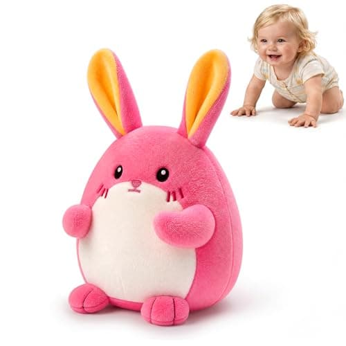 Crawling Pink Bunny Baby Toy with 48 Songs & Record, Interactive Musical Plush Toy for Babies 6-12 Months, Rechargeable Dancing Stuffed Animal, Sensory Toy for Toddlers 1-3, Cute Baby Gift for Girls - Image 1