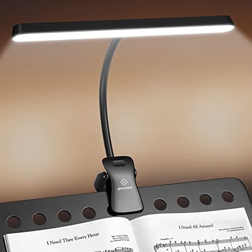 Glocusent Super Bright Eye-Caring Music Stand Light, Clip on Piano Lamp with 3 Colors & 5 Brightness Levels, 57 LEDs, USB-C Rechargeable, Lasts up to 140 Hrs, Perfect for Piano & Sheet Music - Image 1