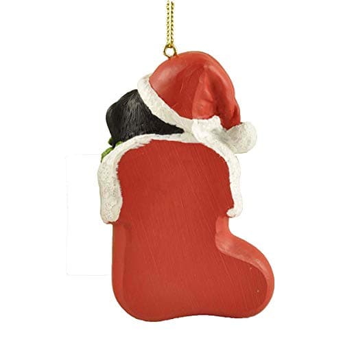 Cici & Jimmy Black Labrador Retriever with Santa Hat in Christmas Sock Dog Ornaments for Christmas Tree - Thumbnail 4