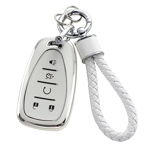 YO&YOYE for Chevy Key Fob Cover with Keychain, Soft TPU Key Case Protection Fit for Chevrolet Equinox Malibu Camaro Traverse