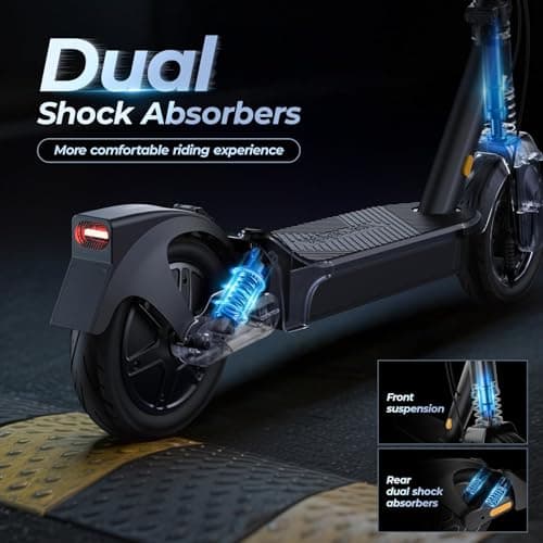 Heropick Electric Scooter for Adults, 1000W Peak Motor, Max Speed 20 Mph, 40 Max Miles Range, 10" Tubeless Tires, Folding E-Scooter with Shock Absorber, APP Control, Bell, Turn Lights - Thumbnail 5