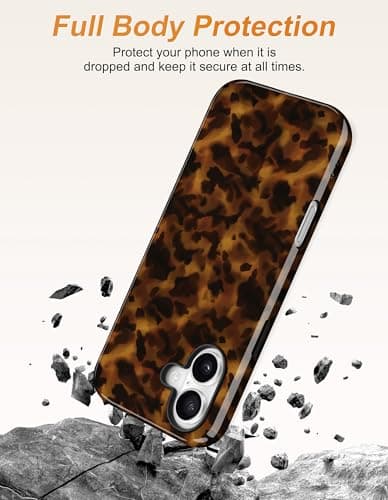 Aitipy Magnetic Little Tortoise Shell Phone Case for iPhone 15 Pro, Compatible with MagSafe, Cute Brown Aesthetic Leopard Print Soft TPU Hard PC Shockproof Protective Phone Cover for Women Girls - Thumbnail 4