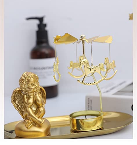 Spinning Candle Holder, Rotating Carousel Tealight Candle Holder, Unique Birthday Gift for Women, Mom, Sister, Friends, Christmas, Valentine's Day (Unicorn) - Thumbnail 2