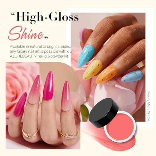 AZUREBEAUTY Dip Powder Nail Kit with Electric Nail Drill 24 Colors Summer Green Pink Orange Nail Starter Kit with Dip Liquids Base Top Coat Activator Portable Manicure French Nail Art Essential Set - Thumbnail 2