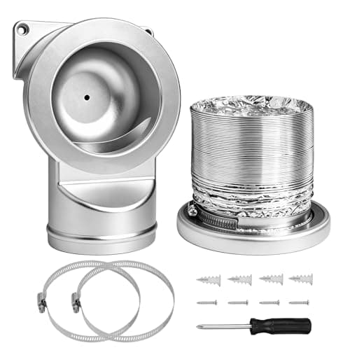 Magnetic Dryer Vent Coupling Connector Kit DV90 with Self-Aligning Magnets, Airtight Seal Easy to Clean Includes 3ft 4-Inch Hose & 2 Clamps - Image 1