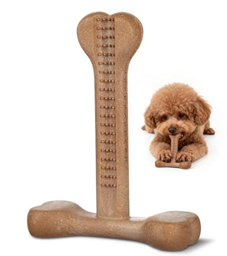 JoviQ Dog Chew Toy for Aggressive Chewers T-Shaped Tough Dog Bone Toys for Small Medium Large Breed to Keep Them Busy (Small-Under 20LBS, Bacon Flavored) - Image 1