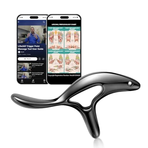 lifechill Trigger Point Massage Tool for Deep Tissue Pain Relief, Gua Sha & Muscle Scraper Tool for Full Body, Thumb Saver Acupressure Tool Relieve Plantar Fasciitis, Black - Image 1