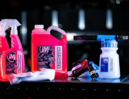 Motomuck 3 Piece Essentials Kit - Hose Conected Foam Gun/Foam Blaster - Motomuck 1 Gal PH Neutral Cleaner with Nano Coating tech foam gun soap refill - 32oz PH Neutral Nano trigger spray cleaner - Thumbnail 5