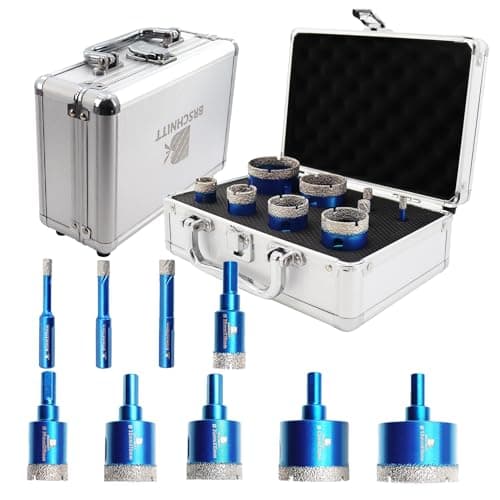 BRSCHNITT Diamond Hole Saw Kit - Porcelain Tile to Granite Drilling, 9pcs Diamond Drill Bits with Triangle Shank (6 8 10 20 25 32 35 43 50mm) - Image 1