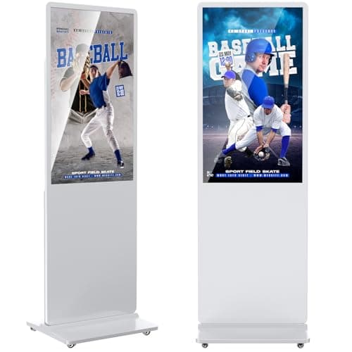 YCKJNB 43 inch Indoor Digital Signage LCD Screen IPS Floor Standing Digital Kiosks Interactive Displays with WiFi HDMI/USB Input Auto AD Player, Android OS White - Image 1