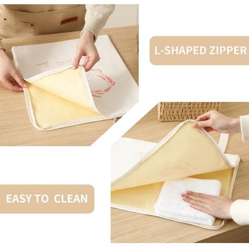 Premium Beeswax Bread Bags for Sourdough with Wide Zipper Access, 2 Pack XL(13x17in) Reusable Organic Beeswax-Coated Linen Cotton Bread Bags for Homemade Bread, Keeps Bread Fresh Naturally - Thumbnail 2