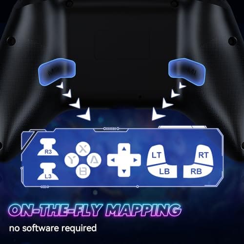 Dinosoo 2-Pack RGB Wireless Controller for Nintendo Switch 2/1 Lite/OLED, PC, Bluetooth Gamepad with 6 Gyro Axis, 4 Vibration Motors, Turbo, Macro, Screenshot - Thumbnail 3