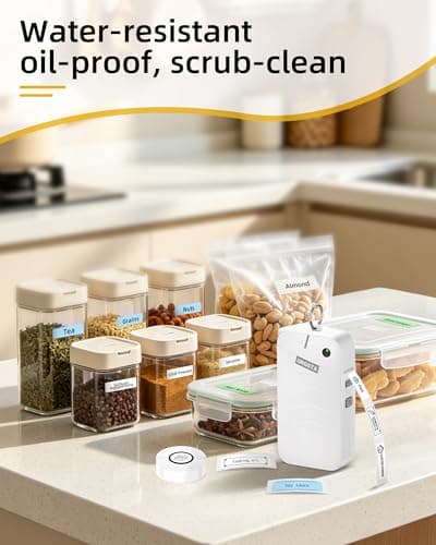 ORGSTA Label Maker Machine with Tape Bluetooth Portable Thermal Labelling Printer for School Home Office Organization, Wireless Mini Labeler S001 Label Machine with Label Sticker Maker, White - Thumbnail 6