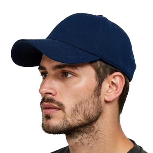 Oeyliz Baseball Cap Hat Men Women Baseball Cap Adjustable Plain Hat One Size All Seasons Running Fishing Workouts Outdoor Activities Navy Blue - Image 1