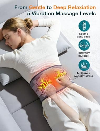 ALLJOY 67" Cordless Heating Pad for Back, FSA Eligible Items Only List, Father-s Day Gift-s for Dad Women Men, Portable Lower Back Massager with 3 Heat 5 Vibration, Wireless Heating Pad for Cramps - Thumbnail 3