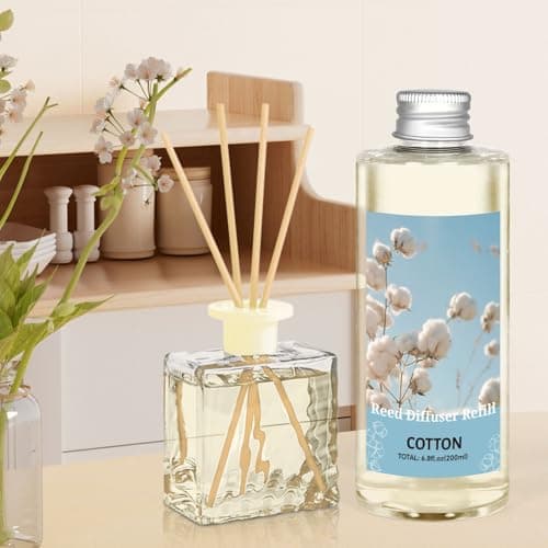 STRN Reed Diffuser Oil Refill, Pure Cotton Scented, 200ml Long-Lasting Aromatherapy, Home Fragrance for Living Room, Bedroom, Spa - Thumbnail 4