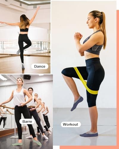 Aoliks Pilates Grip Socks for Women,Non Slip Athletic Socks for Yoga, Barre, Ballet, Barefoot Workout - Thumbnail 4
