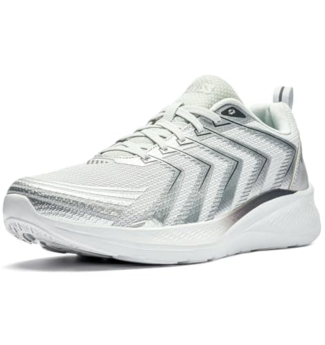 K-Swiss Men's Mellow Running Shoe - Lightweight Fashion Sneaker Cross Training Shoe for Jogging Walking, Silver 9.5 - Image 1