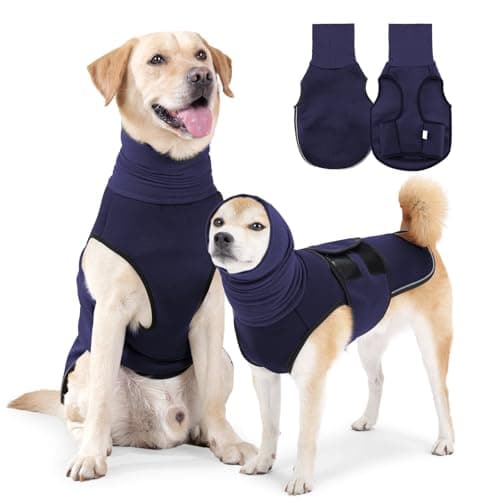 ODSSTAIPS Dog Anxiety Vest Hoodie,Dog Thunder Jacket Thunderstorm,Travel and Vet Visits,Blue XS - Image 1
