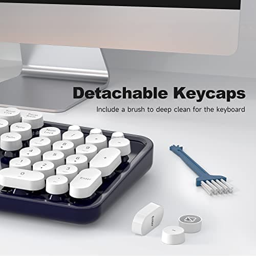 Atelus Computer Keyboards Wired, Full Size 104 Keys Typewriter Keyboard with Number Pad, Plug Play USB Keyboard for PC Laptop Desktop Windows (Dark Blue) - Thumbnail 5