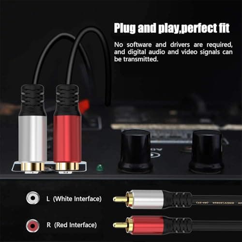 ITIFANLY 2RCA Male to Male Audio Cable, 2RCA Cable with 24K Gold Plated Connectors for TV, Amplifier, Home Theater, Gaming Console 6ft (1.8M) - Thumbnail 4