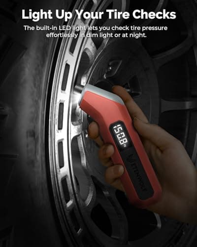ETENWOLF T300 Digital Tire Pressure Gauge 3-200 PSI, Industrial Tire Gauge Calibrated to ANSI B40.7 Grade 2A(Plus-Minus 0.5%), Replaceable AAA Batteries (Vivid Orange) - Thumbnail 4