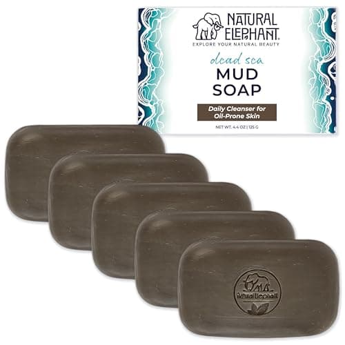 Natural Elephant Dead Sea Mud Soap Bar | Mineral-Rich Face & Body Cleanser with Natural Dead Sea Minerals | 4.4 oz (125 g) Pack of 5 - Image 1