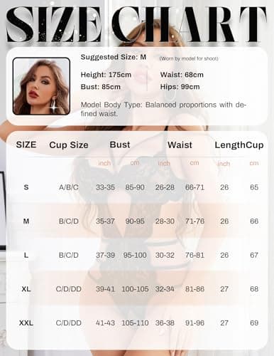 Tidouk Women's Lingerie Sexy One Piece Lace Bodysuit Teddy V Neck Cut Out Boudoir Outfits(Black,Medium) - Thumbnail 5