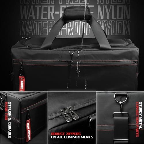 Sneaker Bag for Travel/Sneakerhead gift/Outdoor Sports Bag/Gym Bag /, A Multi-functional Travel Duffel Bag with 3 Adjustable Dividers, & Shoulder Strap,Made of Nylon, by Krone Kalpasmos-Black - Thumbnail 5